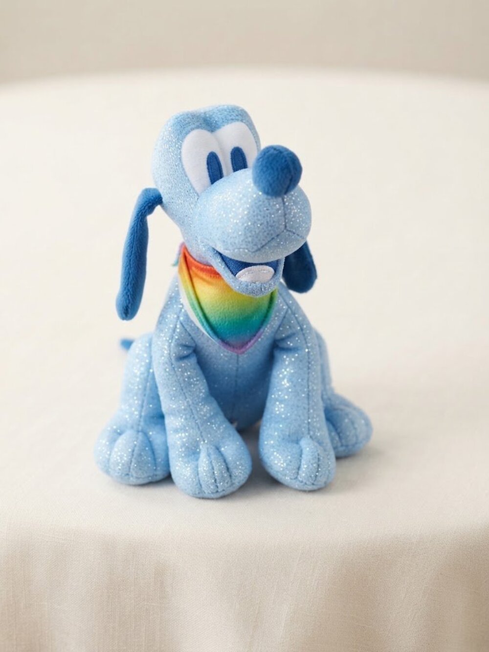 Disney Pride Collection Blue Sparkle Pluto Plush Stuffed Animal NWT 8” - Picture 2 of 5